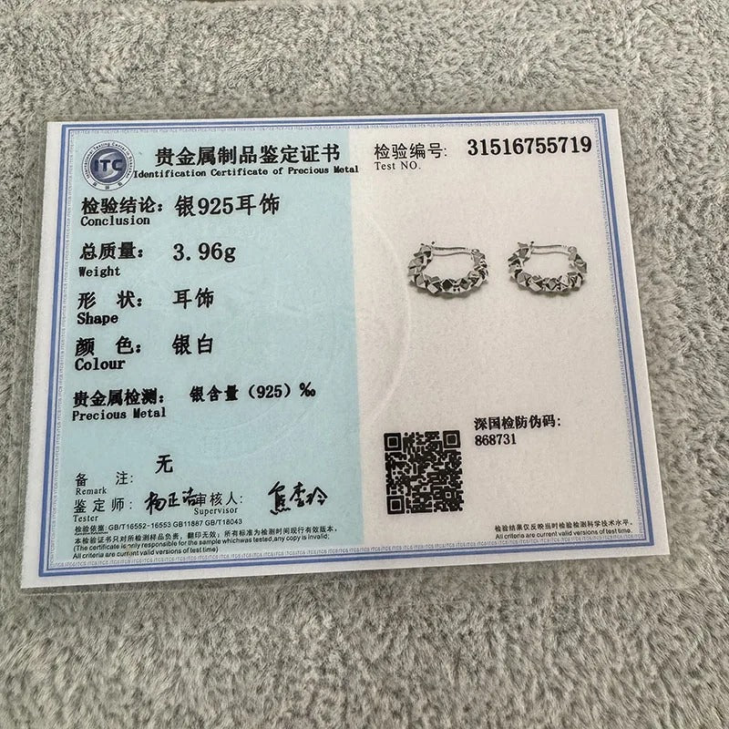 925 Sterling Silver Hot Sale hoop Earrings Simple Temperament Exquisite Hot Semale Sexy Jewelry Gift