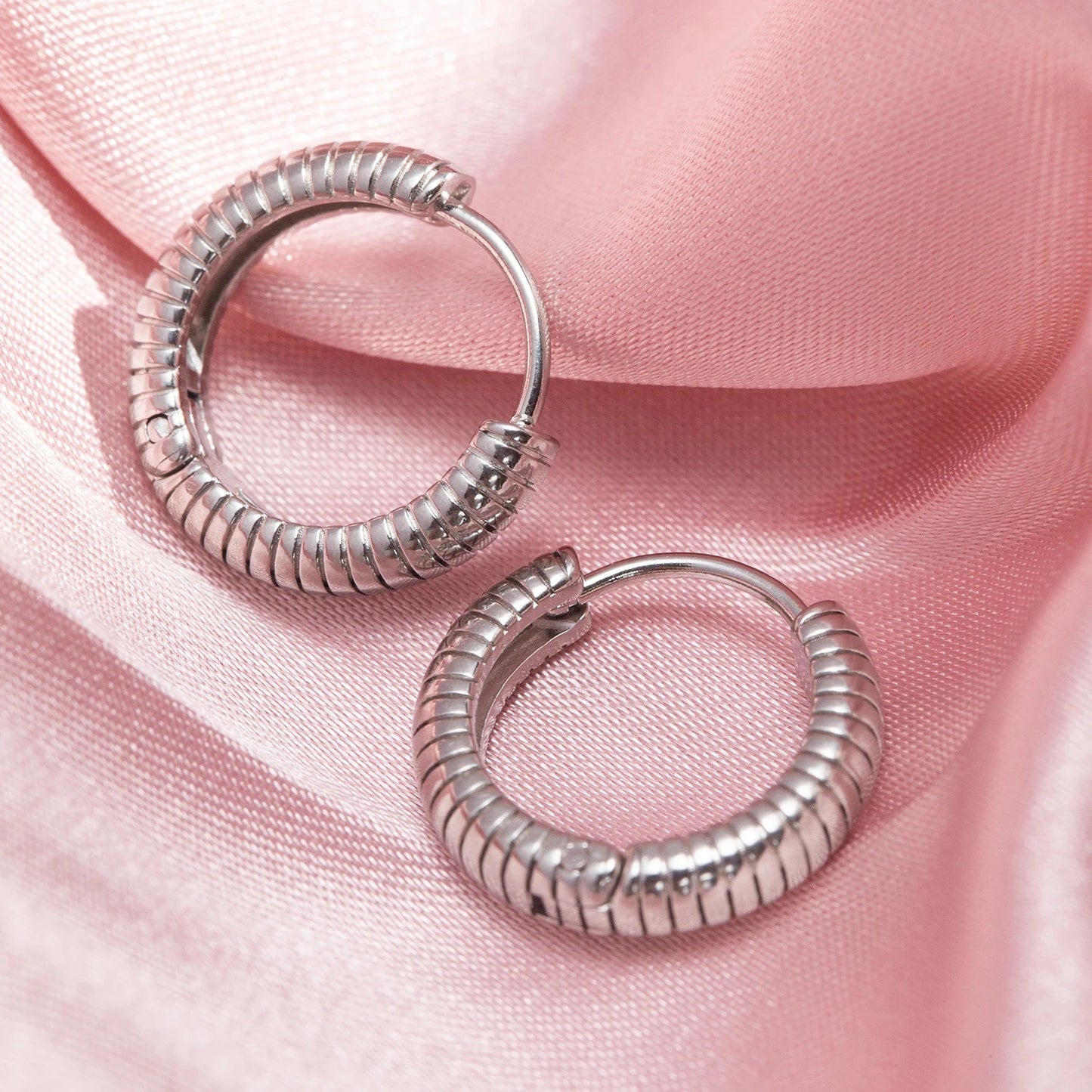 Gold Plated Stainless Steel Hoop Earrings Unisex Minimalist Jewelry