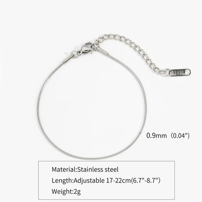 New Ultra-fine Stainless Steel Snake Chain Bracelet Gold Color Simple Bracelet For Women Jewelry Accessories