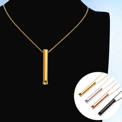 Breathwork Meditation Mindfulness Breathing Anti Smoking Necklace Stainless Steel Whistle Anxiety Relief Jewelry
