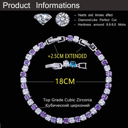 ThreeGraces CZ Crystal Paved Tennis Bracelet for Women