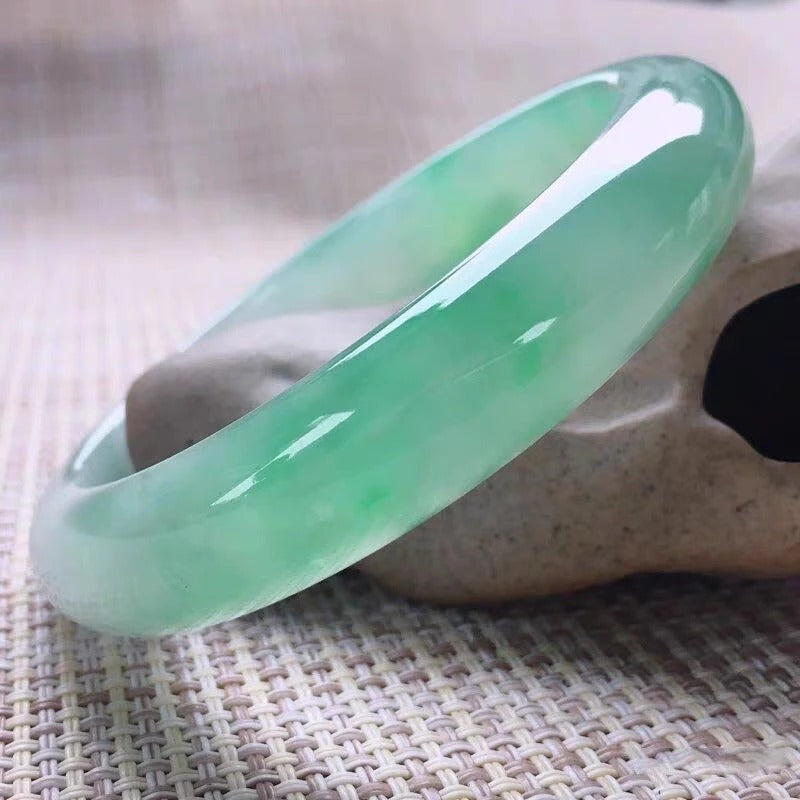 Round Bracelet Natural Jade Ice Jade bangle Small Jewelry Light Green Fashion Accessories Lucky Stone Gift for Mother
