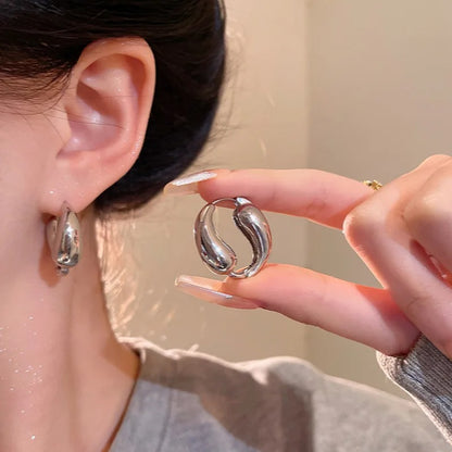 LATS Romantic French Light Luxury Hoop Earrings Women Fashion Jewelry