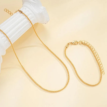 Shiny Clavicle Chain Necklace & Bracelet Set Women’s Party Jewelry