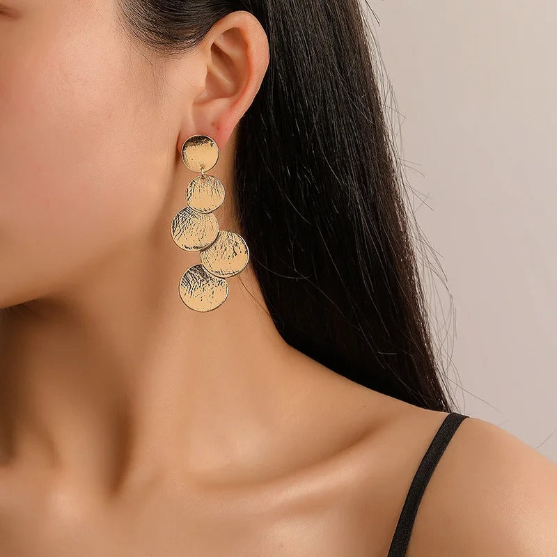 European Irregular Drop Earrings Women Multi-Layer Round Jewelry