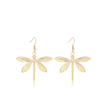 Trendy Minimalist Dragonfly Earrings Women Piercing Dangle Jewelry