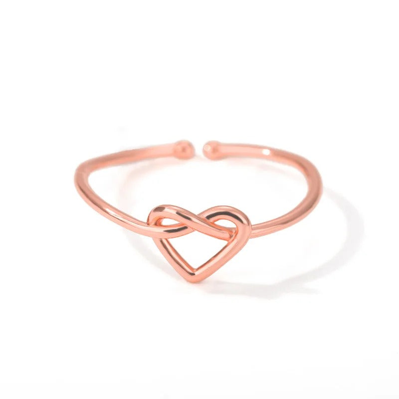 Gold Couple Heart Rings for Women Stainless Steel Wedding Jewelry