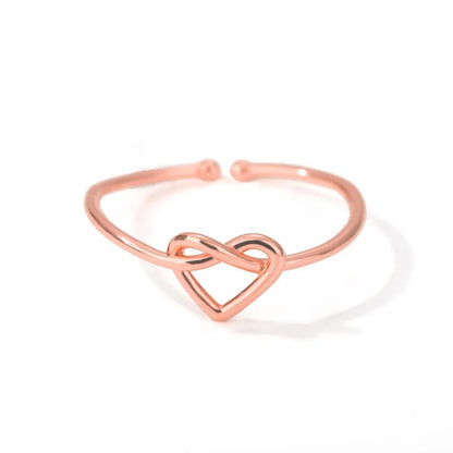 Gold Couple Heart Rings for Women Stainless Steel Wedding Jewelry