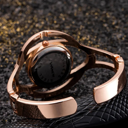 Elegant Women's Steel Watch Bracelet Quartz Wristwatch for Ladies