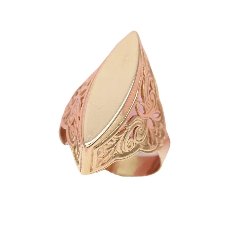 Unique Butterfly Glossy Ring 14K Rose Gold Plated Wedding Jewelry