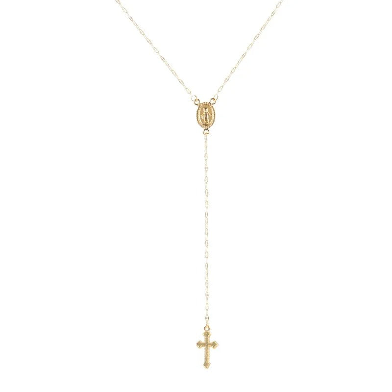 SUMENG 2025 New Fashion Vintage Christian Cross Bohemia Religious Rosary Pendant Necklace For Women Charm Jewelry Gifts