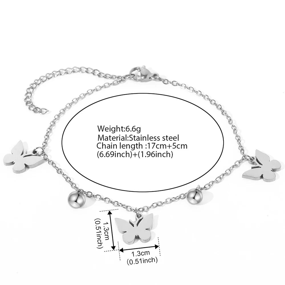 Stainless Steel Butterfly Pendant Bracelet Women’s Jewelry Gift