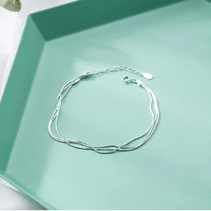 925 Silver Layer Bracelet Women Hot Fashion Korean Jewelry