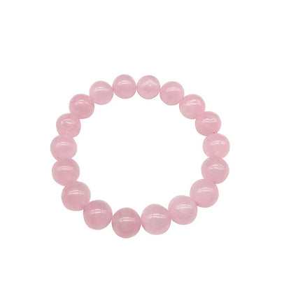 Pink Rose Quartz Stretch Bracelet Natural Stone Jewelry for Women