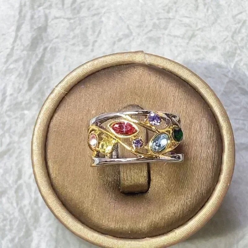 Crystal Quartz Magnetic Therapy Ring Women Weight Loss Jewelry