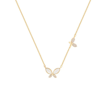 316L Stainless Steel Butterfly Necklace Light Luxury Small Clavicle Chain Ladies Fashion Exquisite Jewelry