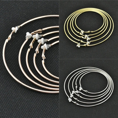 Clip Earrings for Women Without Piercing Super large Small Big Circle Rose Gold Silver Black Plating Classic Trend