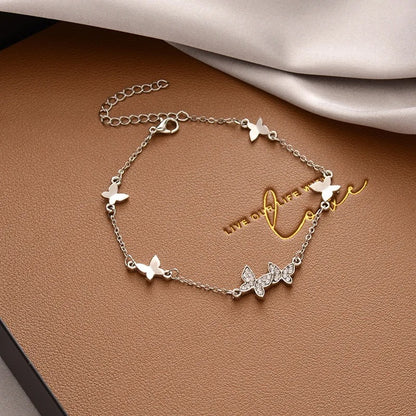 Single Layer Butterfly Charm Bracelet Sweet Jewelry Gift for Women