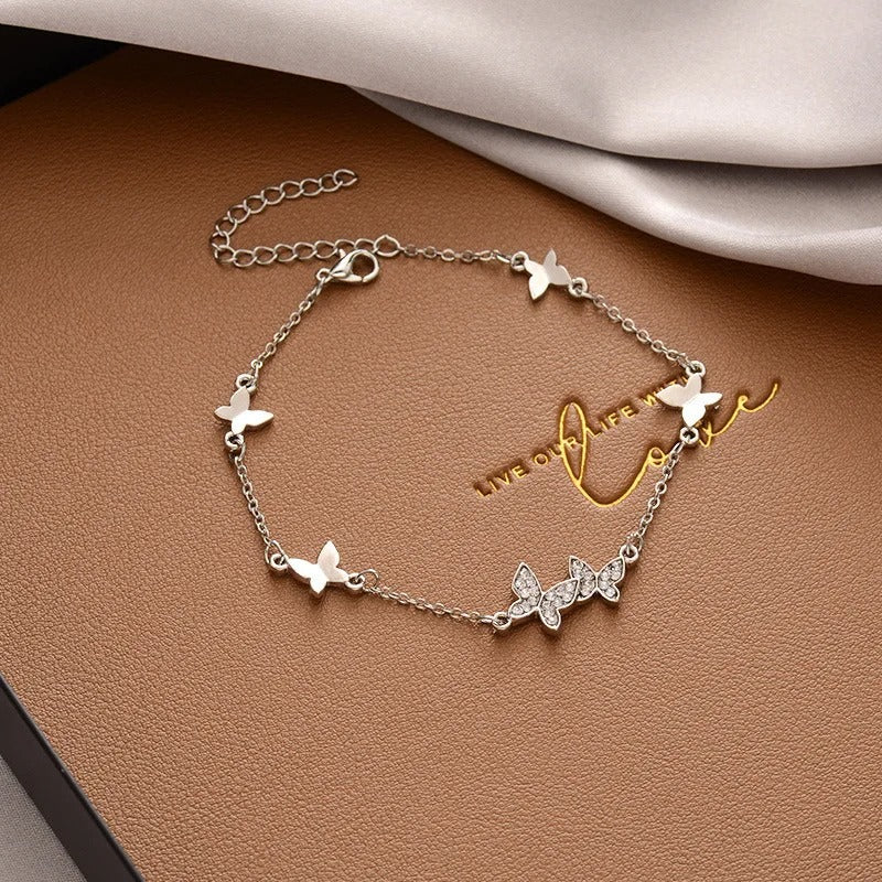 New Arrival Single Layer Butterfly Bracelet Simple Girls Sweet Butterfly Pendant Charm Bracelets Hand Jewelry Gifts For Women