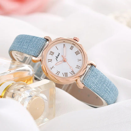 New women's fall fashion easy to take simple compact crowd watch female students casual small dial diamond college style