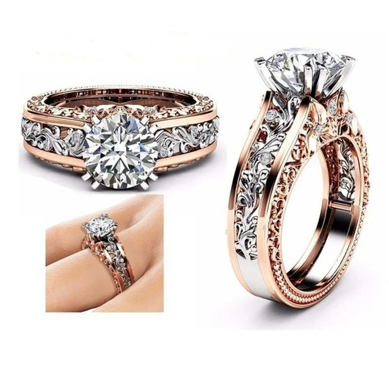 Rose Gold Hollow Zircon RingWomen’s Bridal & Engagement Jewelry
