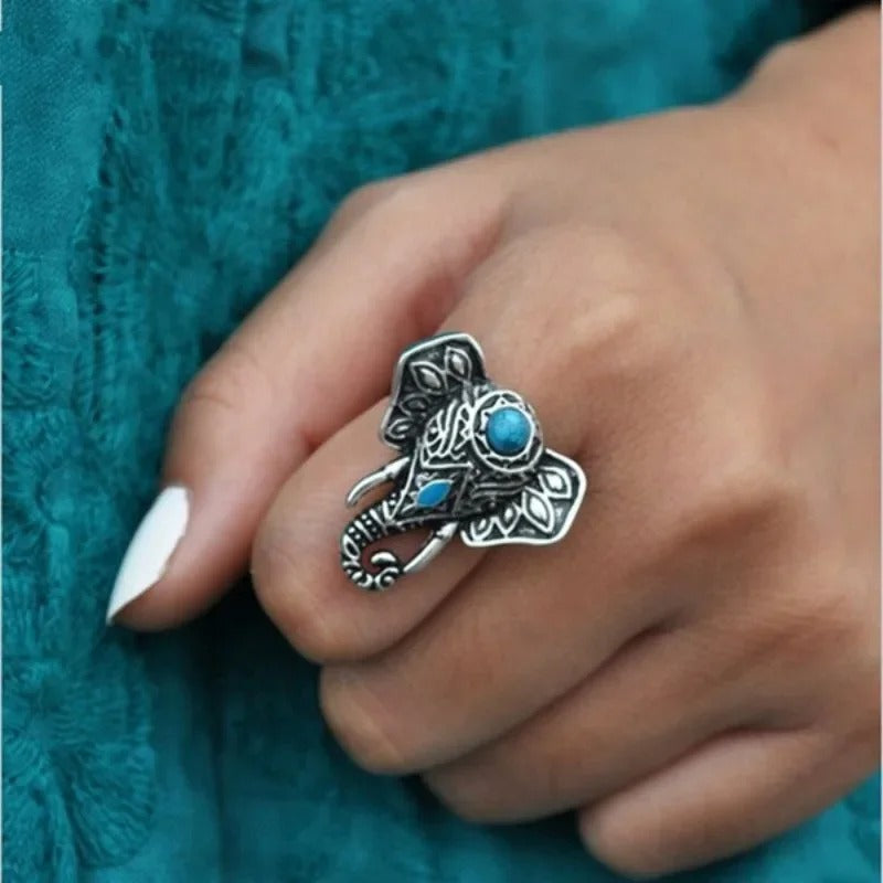 Adjustable Ethnic Style Ring for Women Retro Party Jewelry