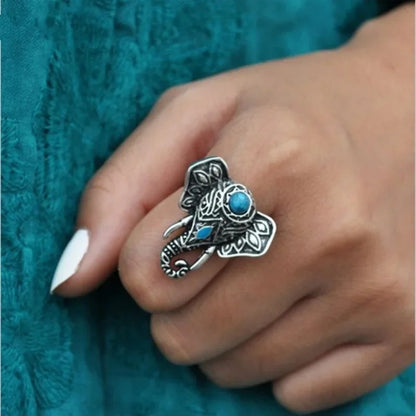 Adjustable Ethnic Style Ring for Women Retro Party Jewelry