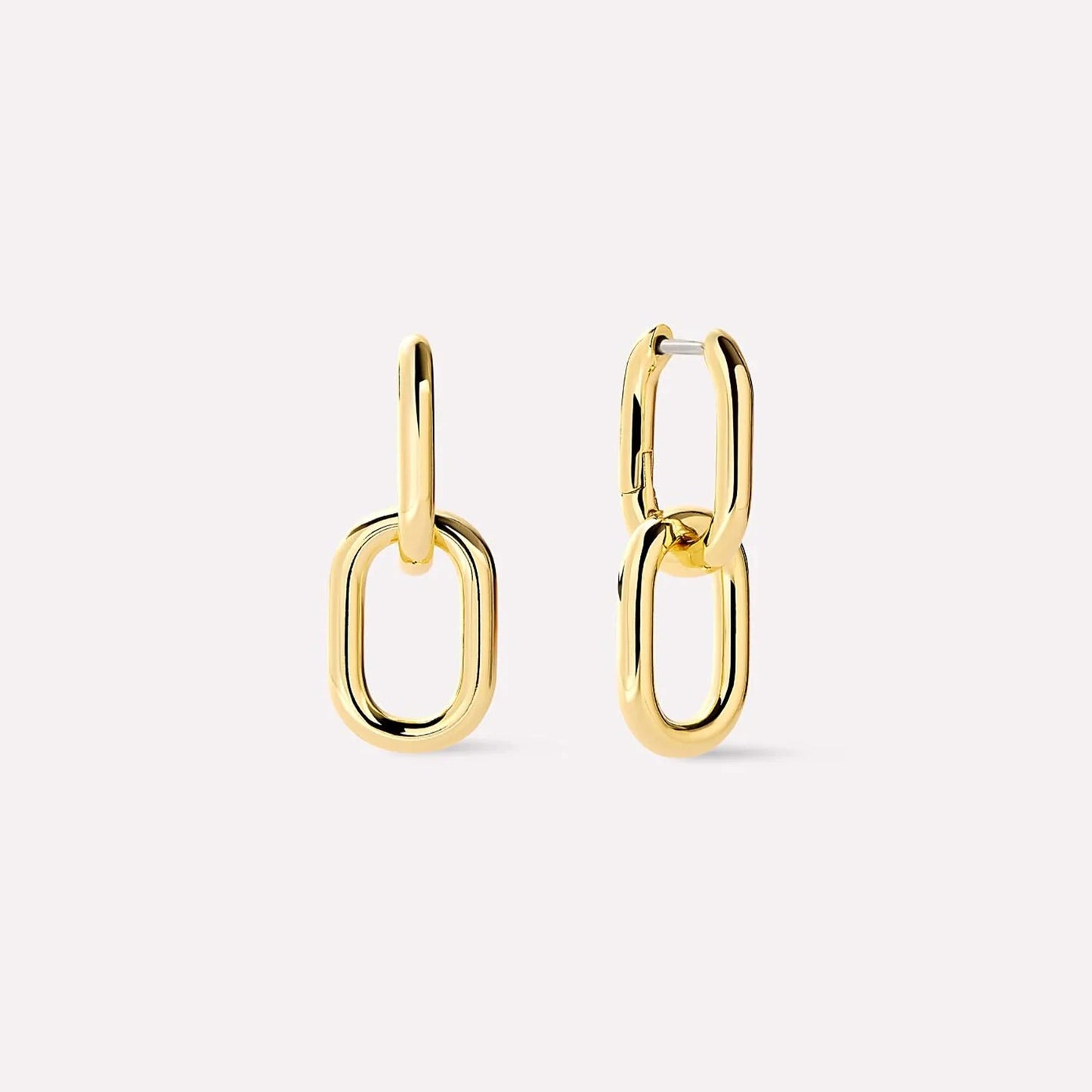 925 Sterling Silver Gold Irregular Circle Hoop Earrings Women