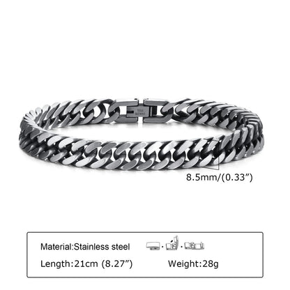Vnox Chunky Cuban Chain Bracelet Vintage Stainless Steel Men’s Jewelry