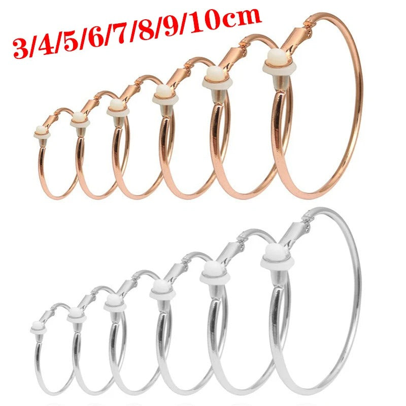 Non-Pierced Ear Cuffs Small & Big Clip-On Hoop Earrings