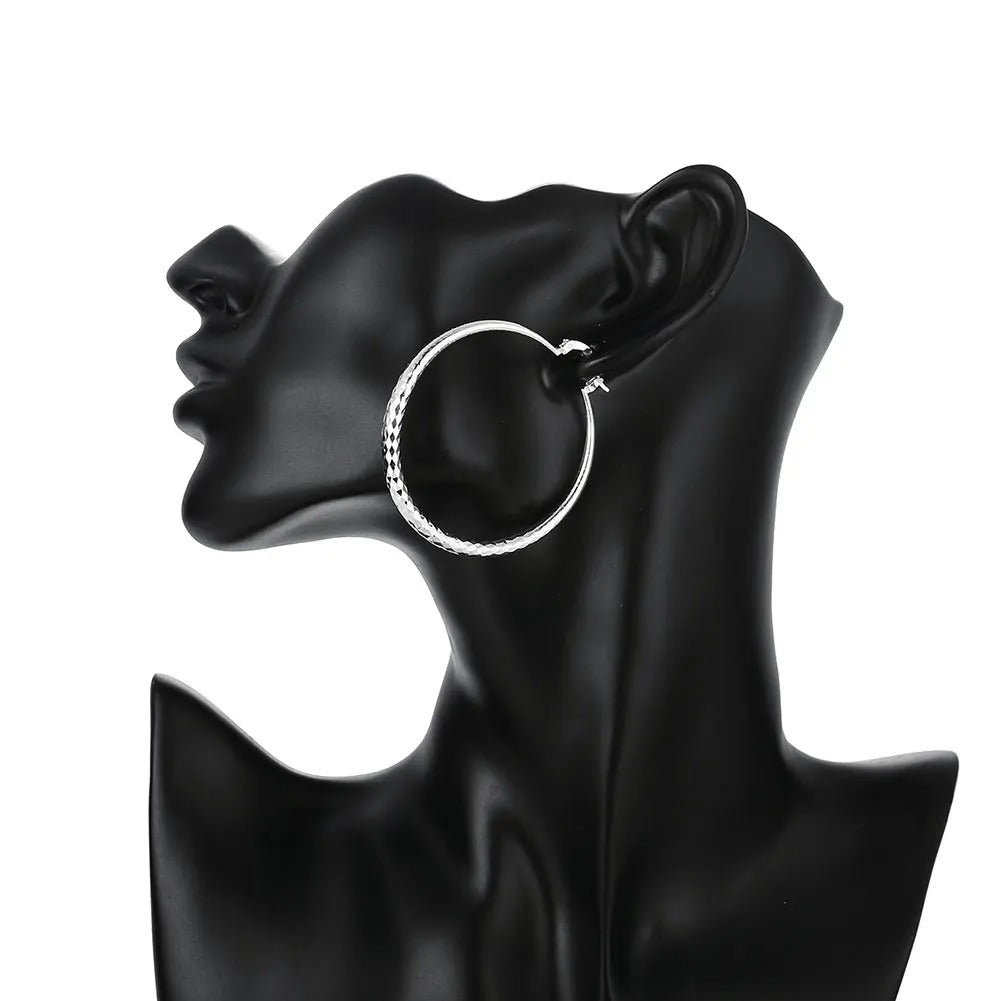 Fine Sterling Silver Hoop Earrings for Women Wedding Holiday Gifts