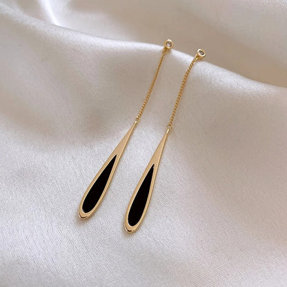 Black Tassel Drop Earrings Fashion Party Jewelry for Women