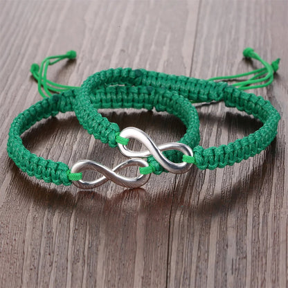 2pcs Love Couple Bracelets Handmade Braided Rope Jewelry