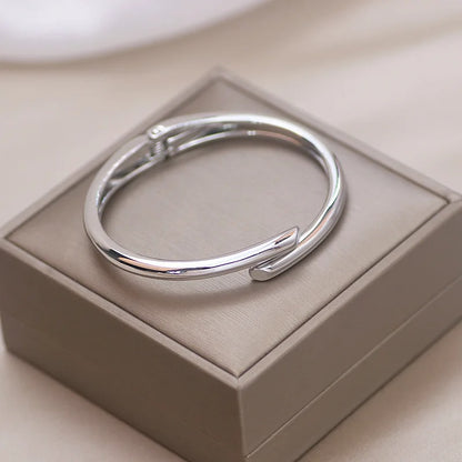 Gold Geometric Open Bangle Punk Cuff Bracelet for Women