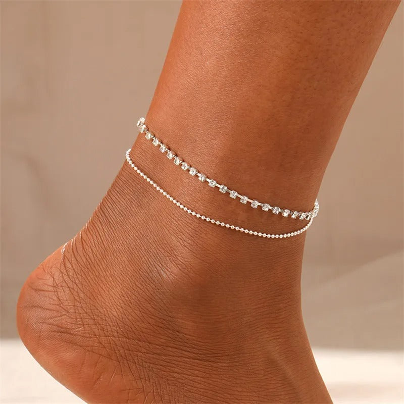 2025 Summer New Gold Color Anklets For Women Stainless Steel  Chain Feet Jewelry Layered Link Chain Accessory