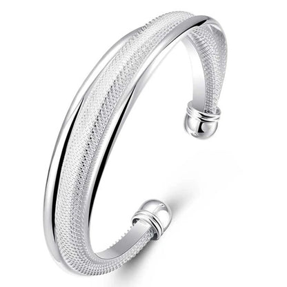 Women’s & Men’s Silver Bangle Elegant 925 Sterling Smooth Bracelet