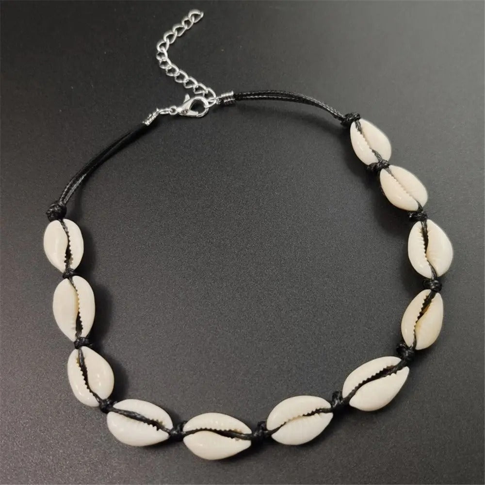 1PC Shell Necklace Braided Handmade Choker Natural Boho Pendant Beach Necklaces For Women