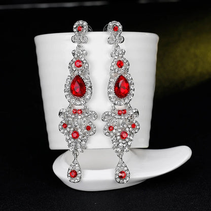 Crystal Wedding Long Drop Earrings for Women 2025 Brides Earrings Prom Jewelry Gifts