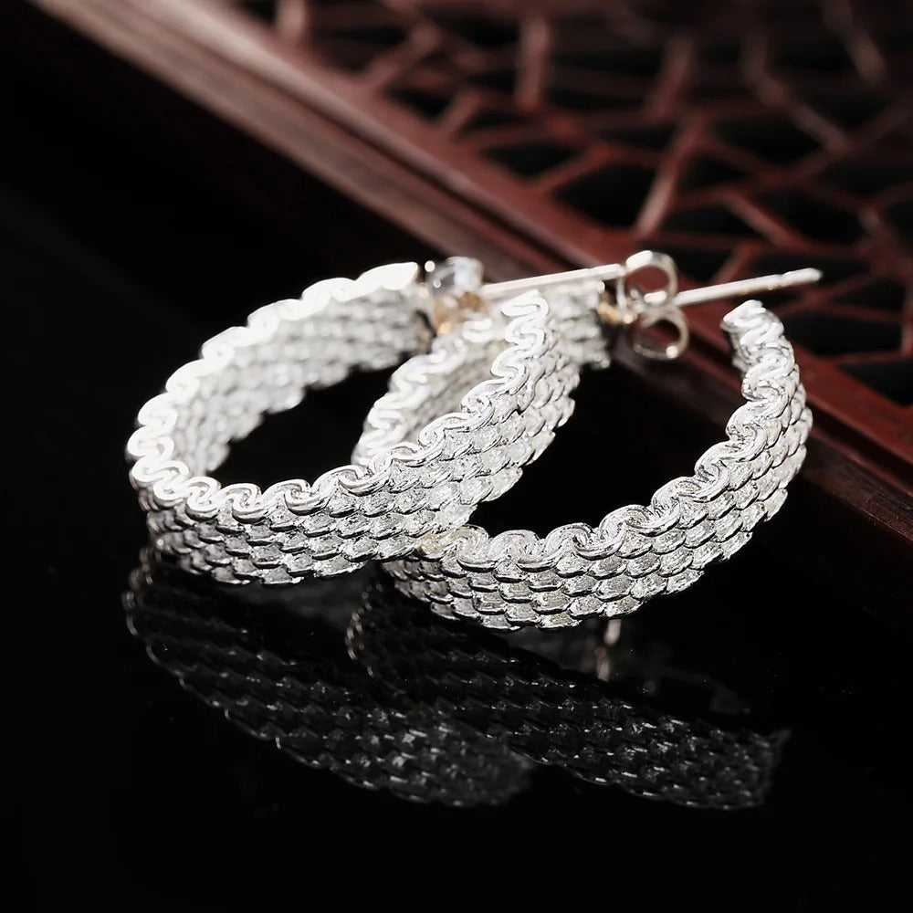 Popular fine Silver charms stud Earrings for Women Creativity Gifts Street all-match party Jewelry