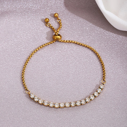 Cubic Zircon Tennis Bracelets For Women Stainless Steel Silver Color Dazzling Crystal Hand Chain Fashion Bracelet Jewelry Gifts