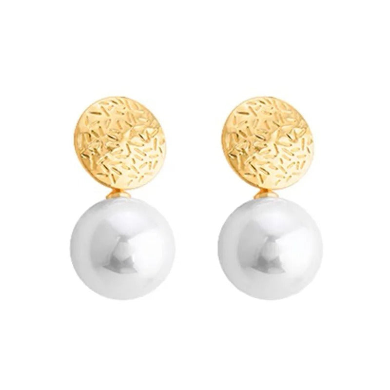 Simulated Pearl Drop Earrings Women Long Statement Jewelry