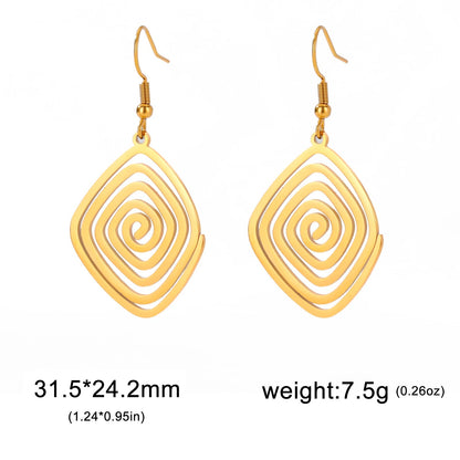 Swirl Geometric Earrings Women Trendy Gold Jewelry Gift