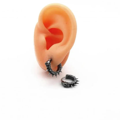 Gothic Black Skull Earrings – Hip Hop Rock Biker Jewelry, Hypoallergenic