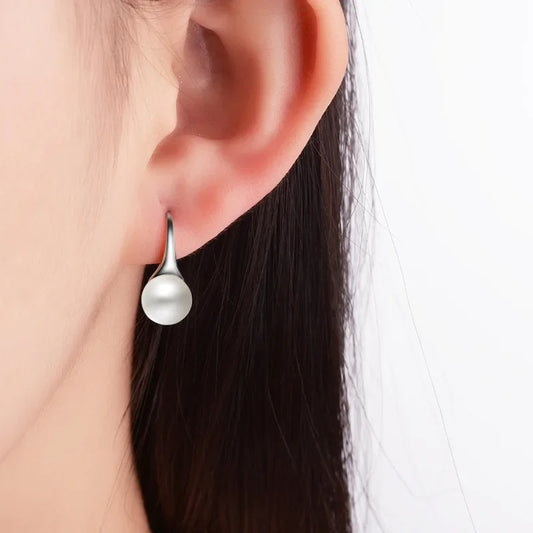 Elegant Freshwater Pearl Earrings – 925 Sterling Silver Needle Round Pearl Studs for Women, Classic Jewelry Gift