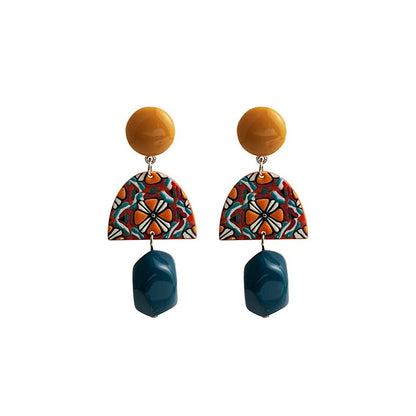 New Baroque Acrylic Drop Earrings Women Colorful Dangle Jewelry