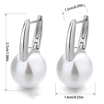 Gold Pearl Hoop Earrings – Minimalist Tiny Stud Hoops for Women, Elegant Wedding & Everyday Jewelry
