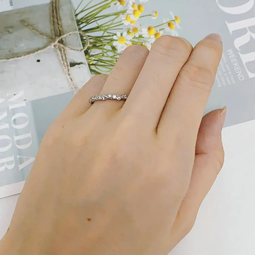 Slim Engagement Ring For Women Simple Micro Zircon White Gold Color Dainty Ring Wedding Gifts Fashion Jewelry