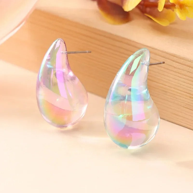 New Fashion Thick Teardrop Earrings Women Colorful Drop Jewelry