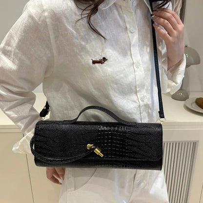 Alligator Pattern Crossbody Bag for Women Adjustable Strap