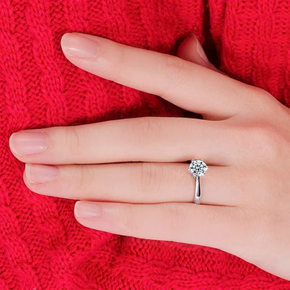 S925 Sterling Silver Wedding Rings for Men & Women with Crystal